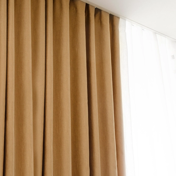 Made-to-measure curtain COOLA, shading curtain (80% blackout), golden