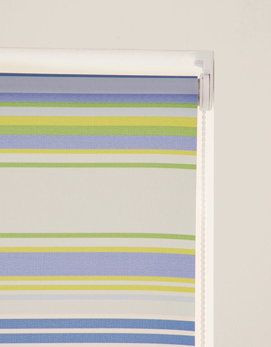 Rullgardin Stripe, blå/grön, måttillverkad
