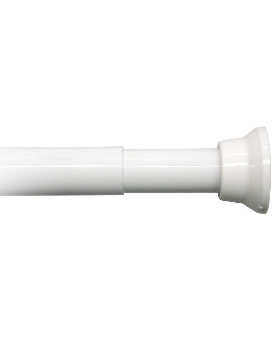 Shower curtain rod white painted aluminum, adjustable Ø20 mm