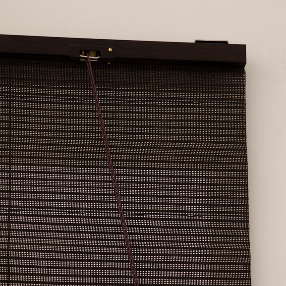 Pull-up/roll-up curtain, two-in-one, dark brown