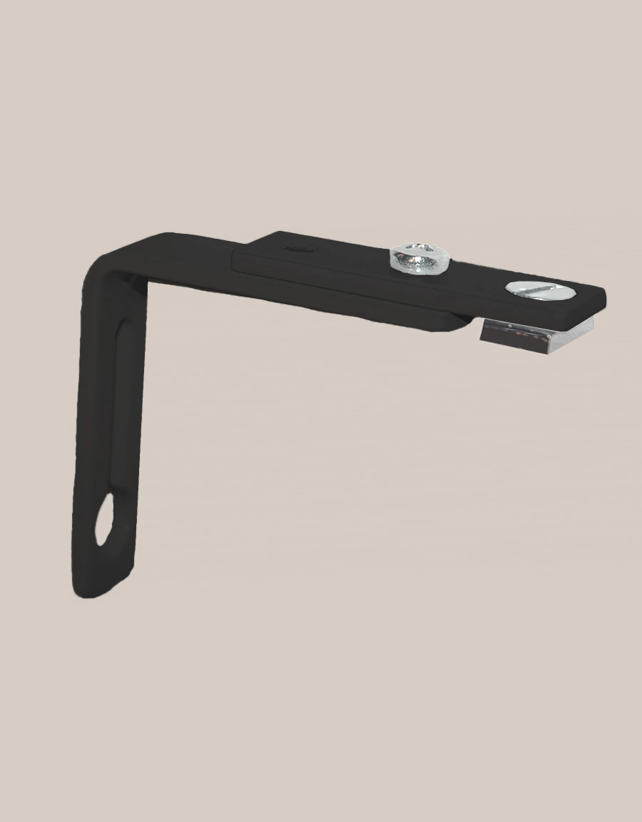 Black wall bracket for Cabin rail.