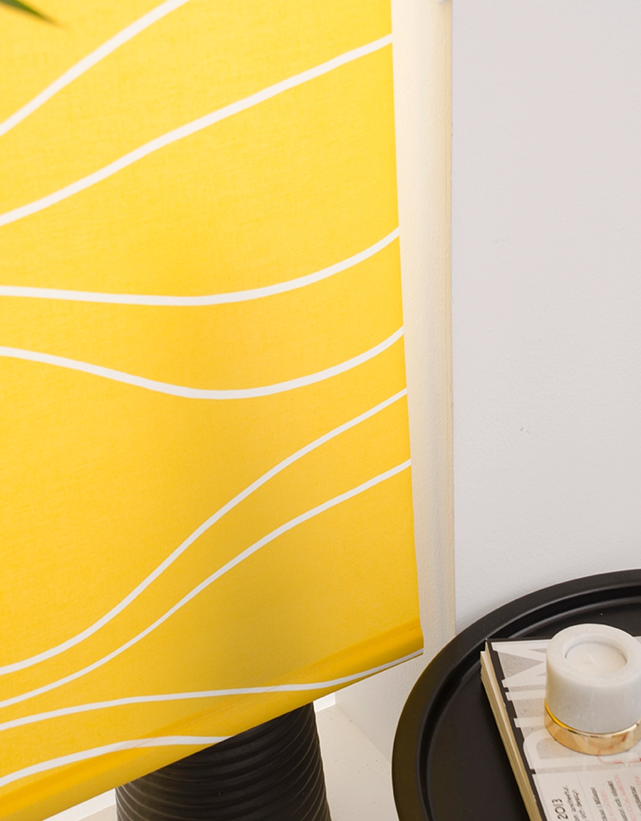 Rullgardin gul, måttillverkad, Hasta