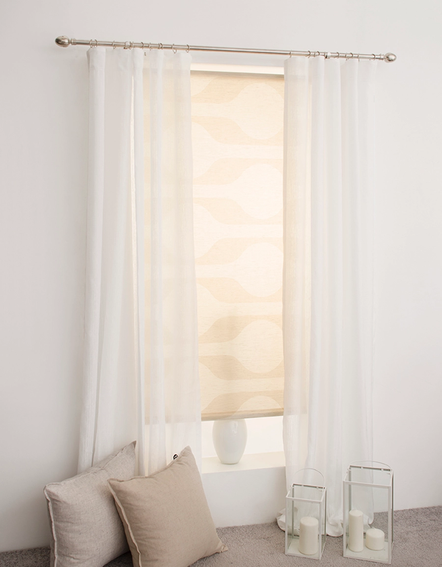 Rullgardin beige, måttillverkad, Hasta