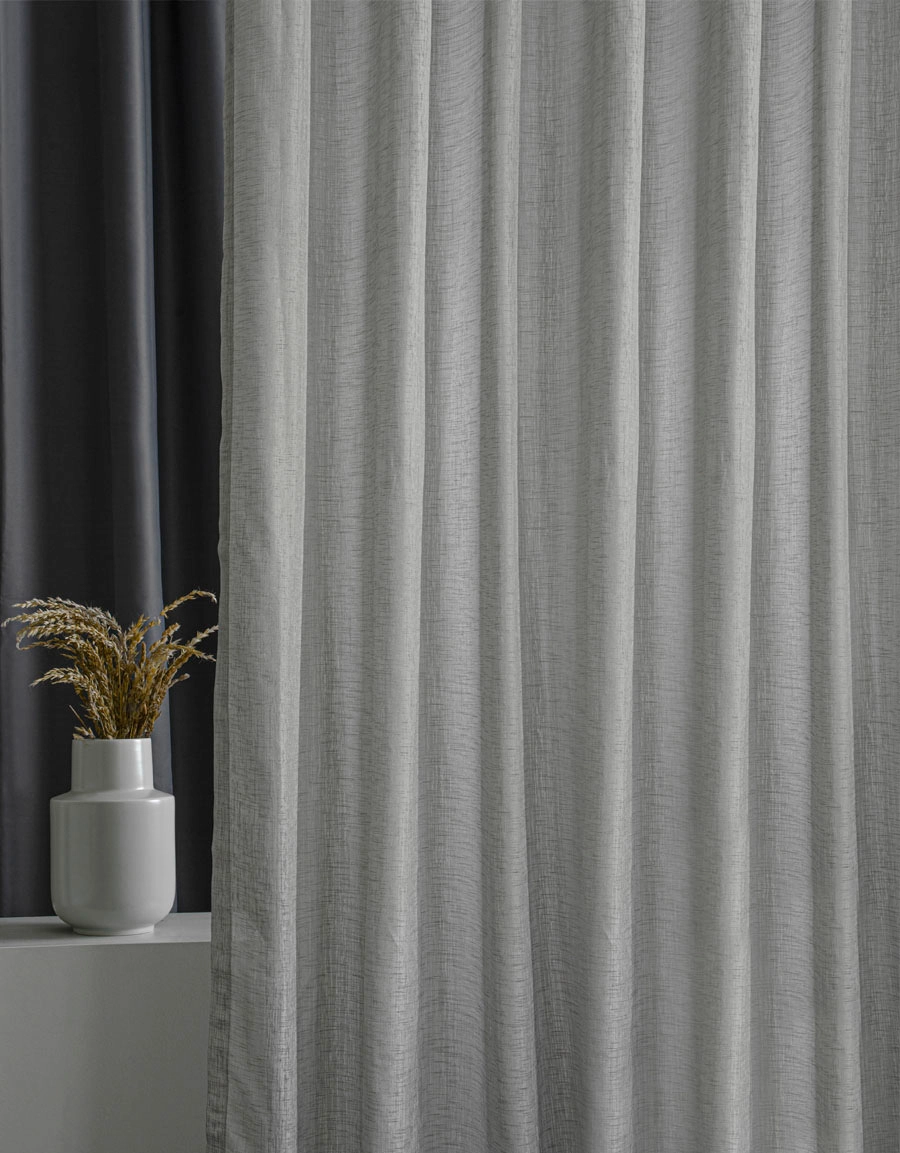 Curtain Skimra, grey, extra long & wide