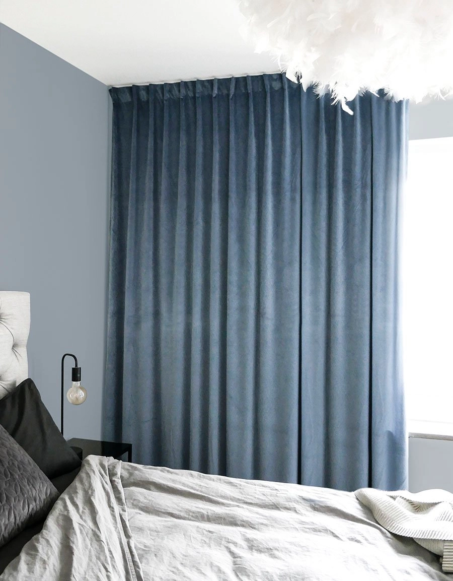 Velvet curtain, LJUVA, made-to-measure, blue