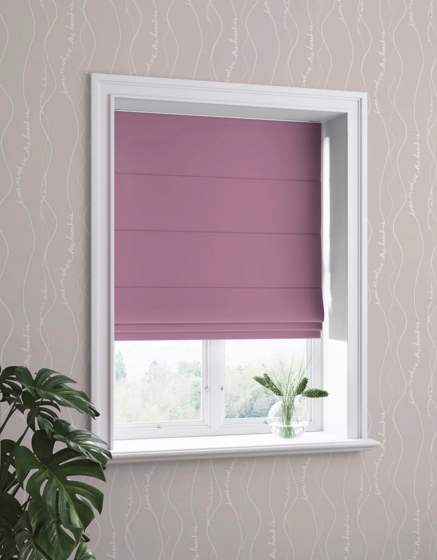 Hissgardin med lina, väv Dokie lila, måttillverkad