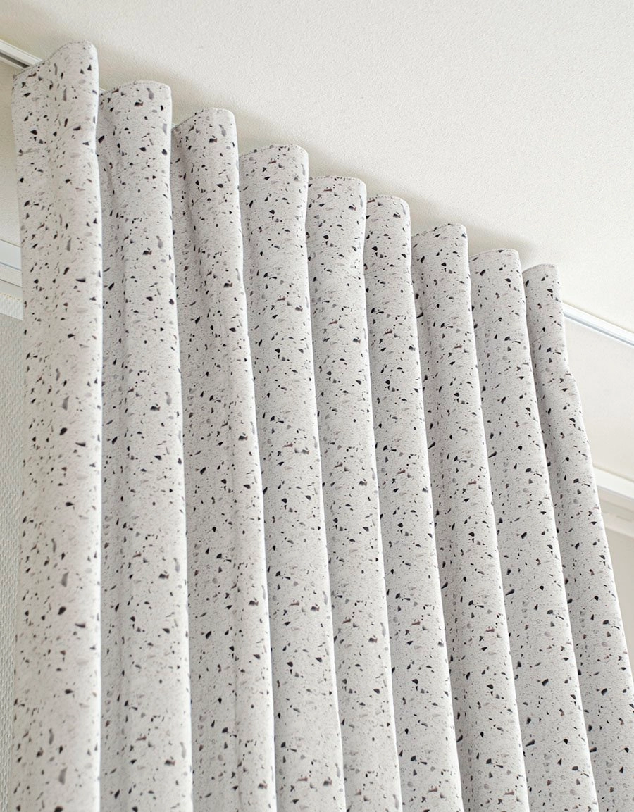 Måttillverkad gardin mörkläggande, Composite, vit/svart