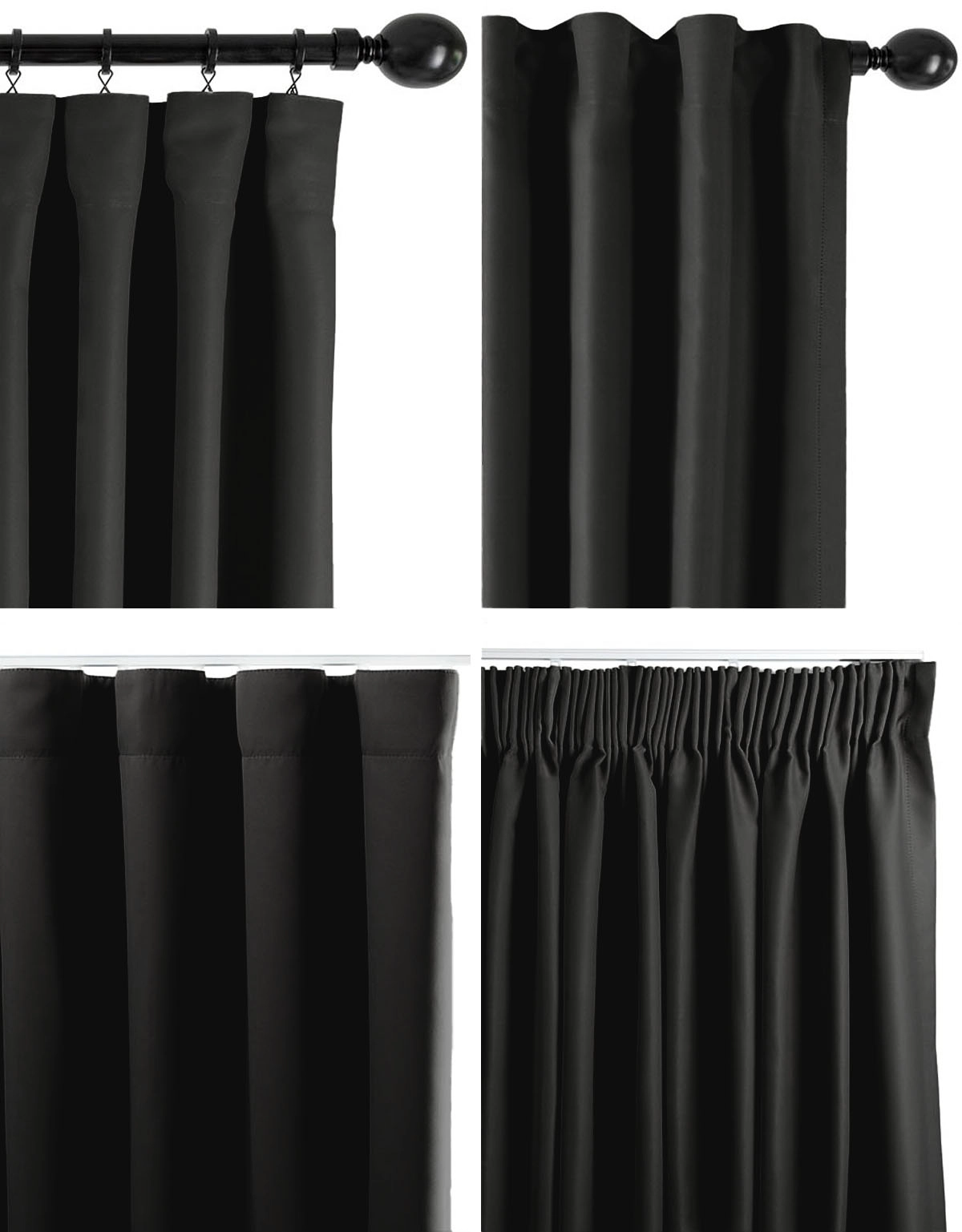 Upphängningssätt för gardin Dokie svart