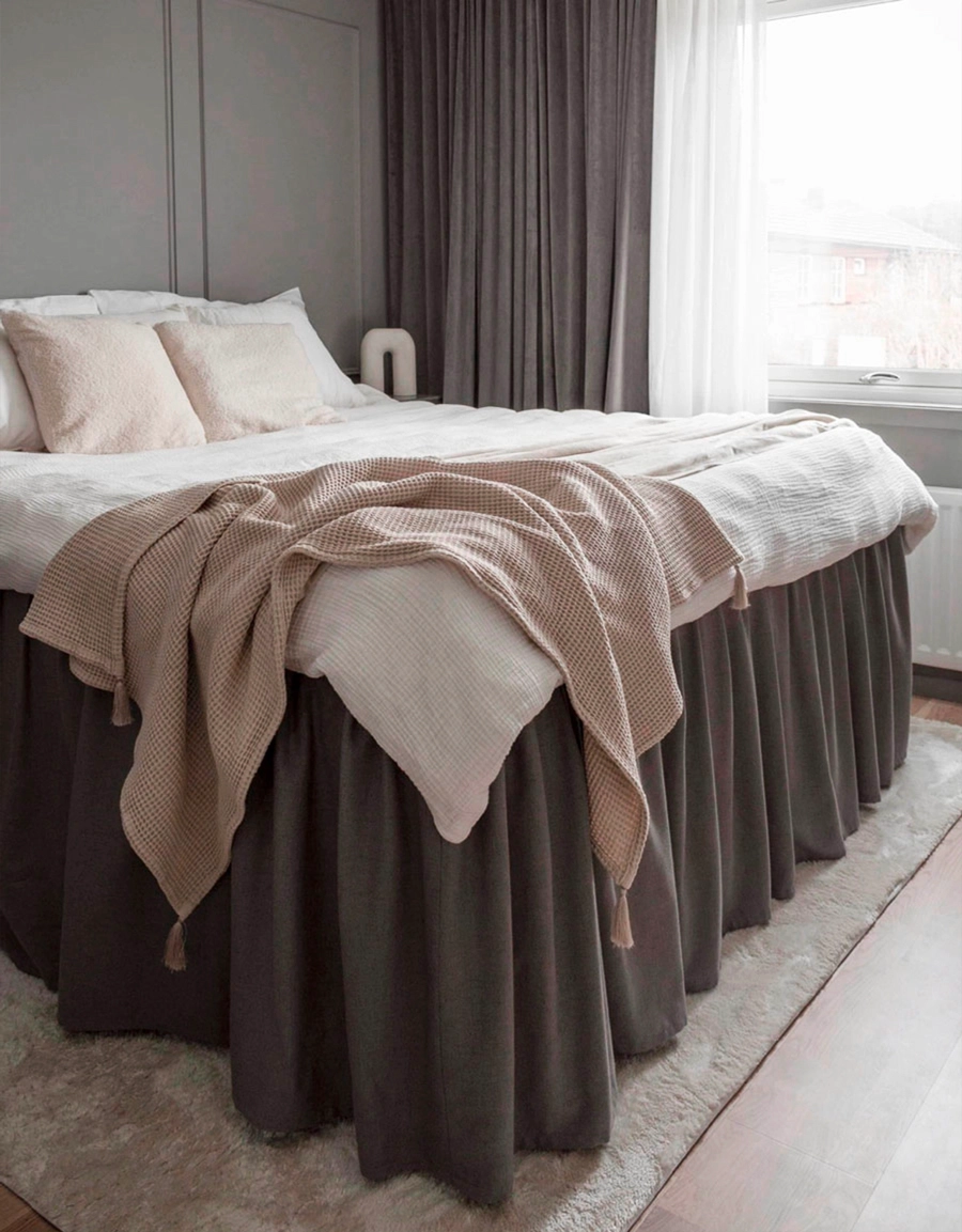 Dark grey bed skirt