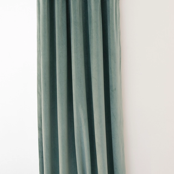 Velvet curtain LJUVA, muted green