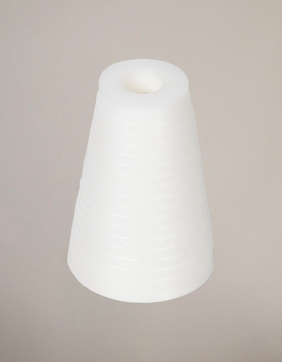 Finial for cord, white plastic