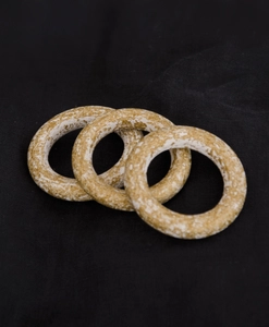 Gardinring, trä, vitguld, 10 st