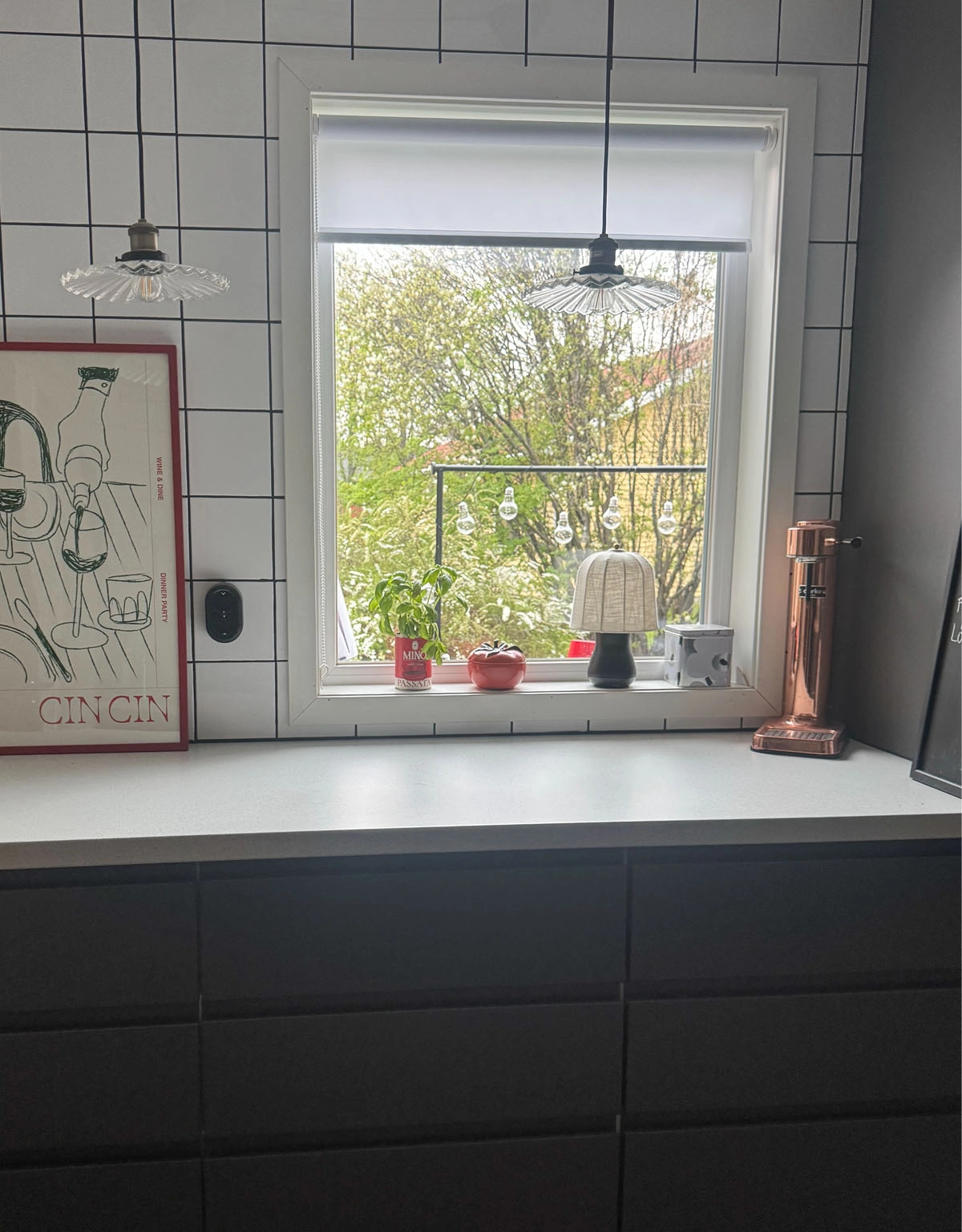 Avskärmande rullgardin Tension i köksfönster