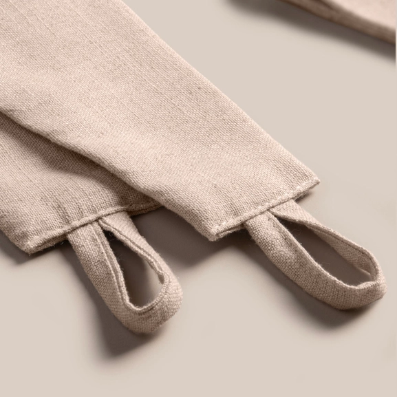 Beiget gardinomtag i tyg