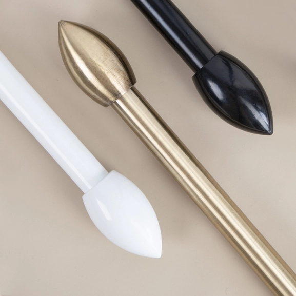 Ändknopp i enkel design I svart, antikmässing och vitt