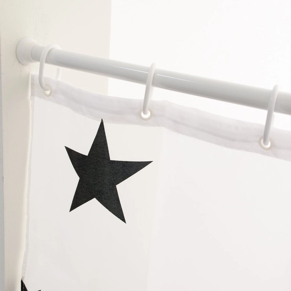 Shower curtain rod white painted aluminum, adjustable Ø20 mm
