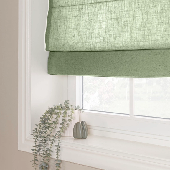 Grön hissgardin i linneblandning