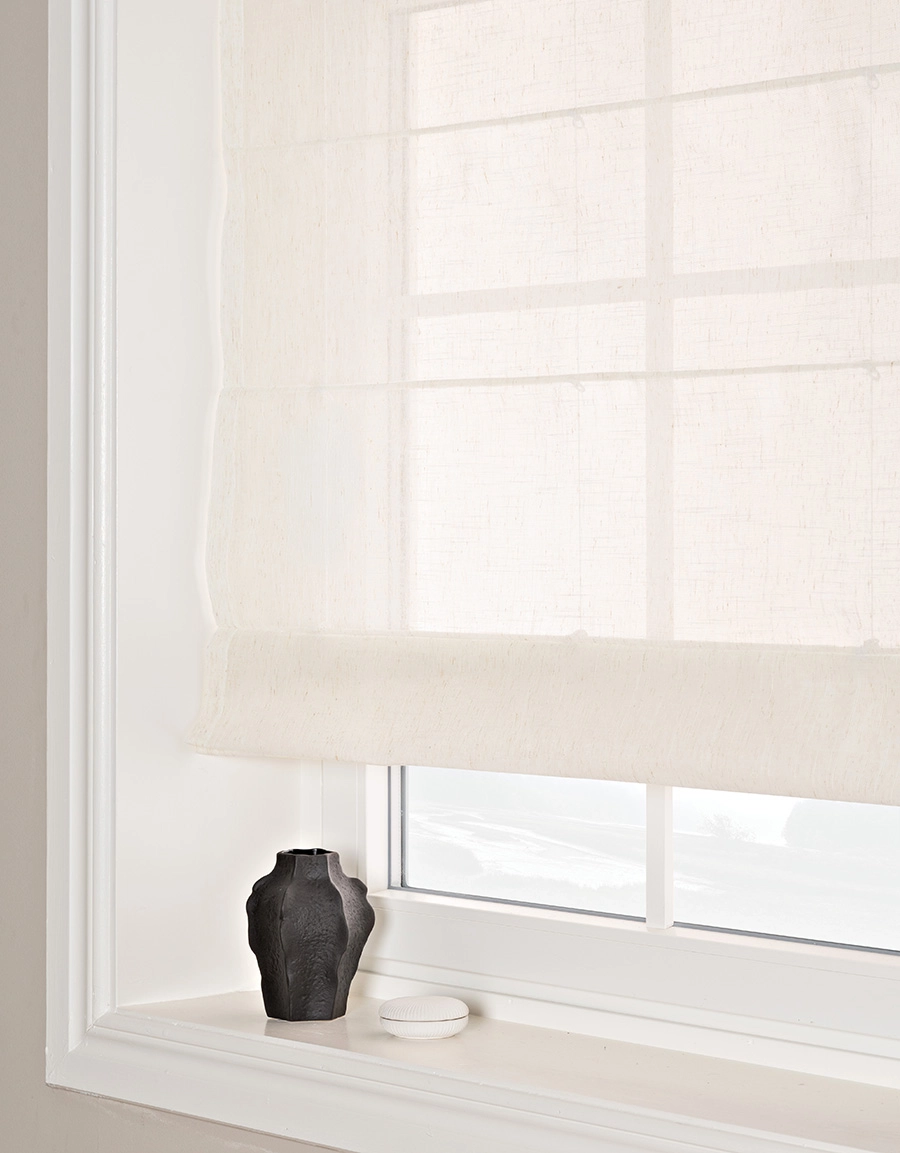 Hissgardin Alma beige med lina