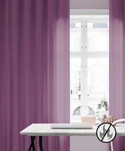 Flame retardant curtain LUTON, purple, made-to-measure