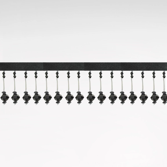 Pärlband Charleston, svart, 2.25 m