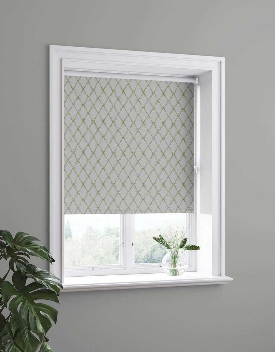 Elisa blackout roller blind, made-to-measure, gray/green