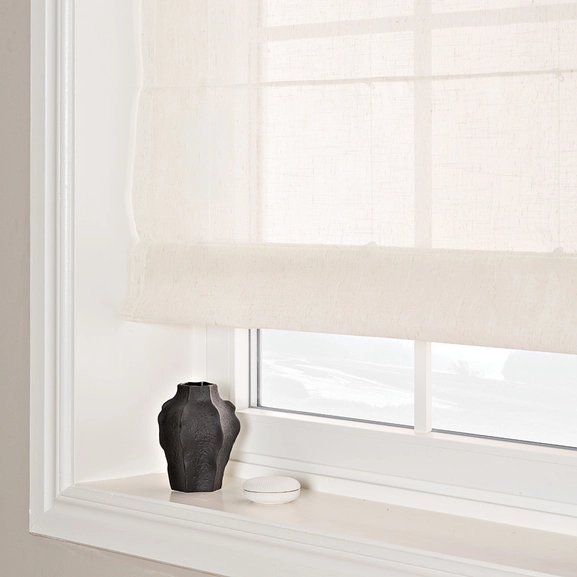 Hissgardin Alma beige med lina