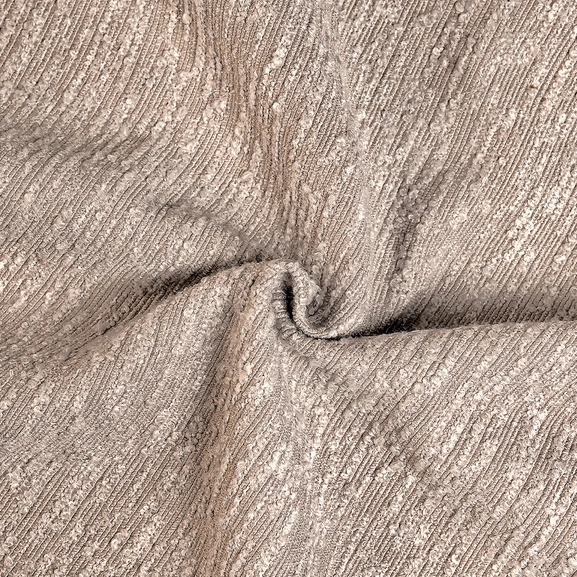 Närbild boucletyg, taupe