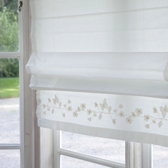Elsa pull-up curtain with fine embroidery from Hasta