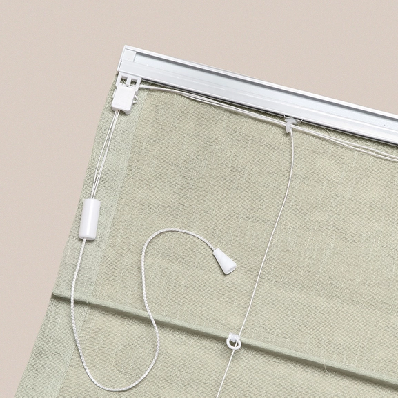 Baksidan på hissgardin med lina i tyg Malva, grön