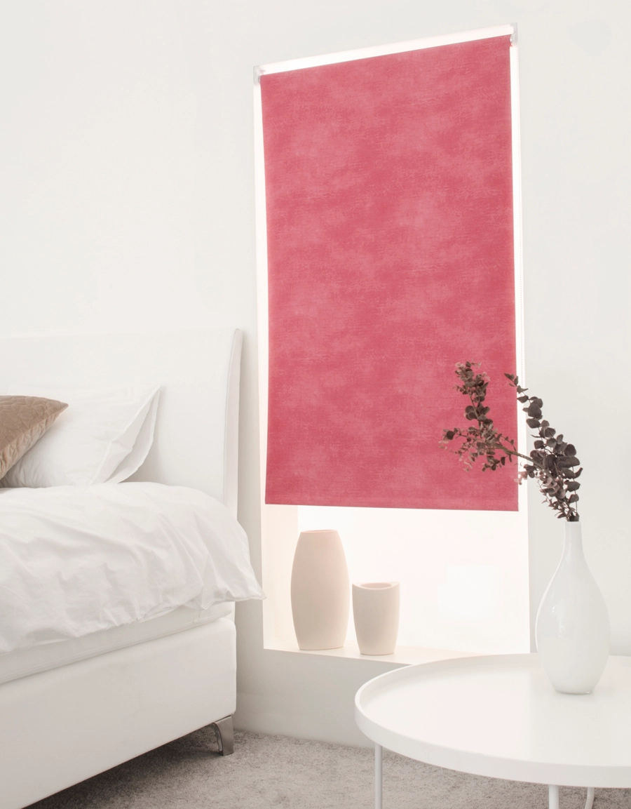 Rullgardin dimout rosa måttillverkad hasta