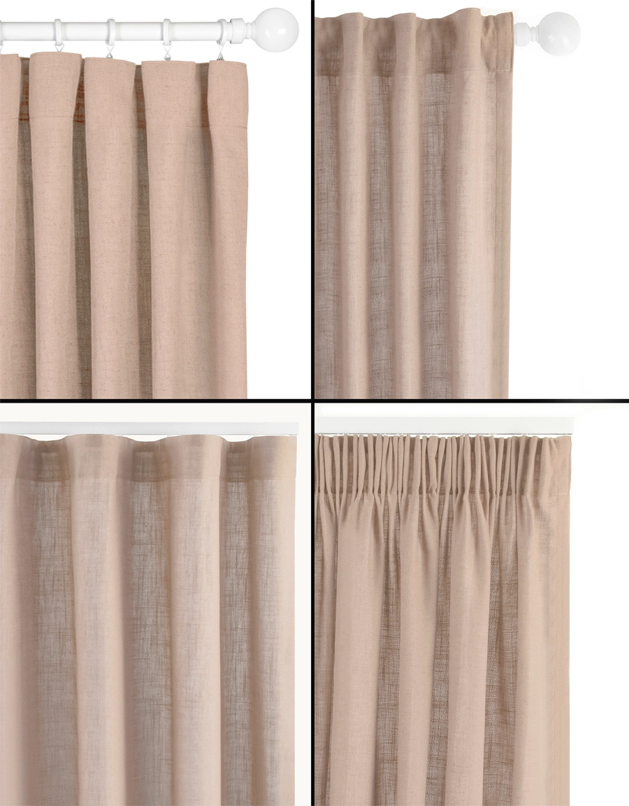 Olika upphängningssätt för gardin Lina