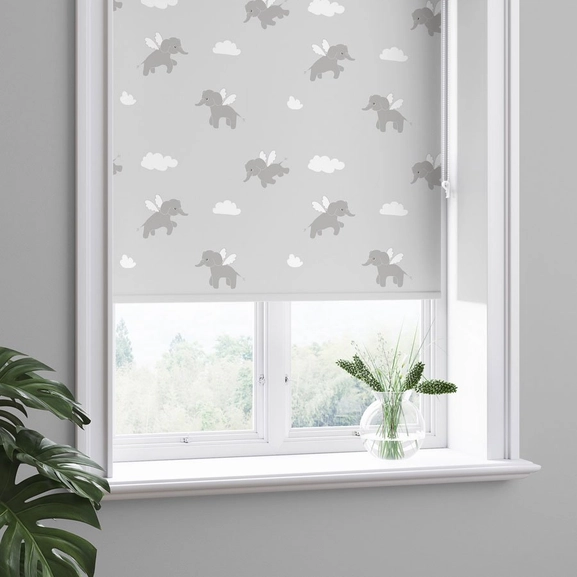 child roller blind elephant gray