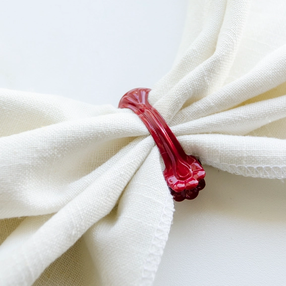 Decorative clamp napkin ring red Hasta