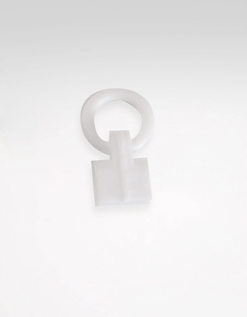 Pull-up curtain ring with child-safety function, white plastic