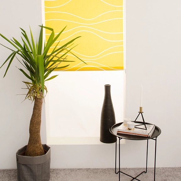 Rullgardin gul, måttillverkad, Hasta