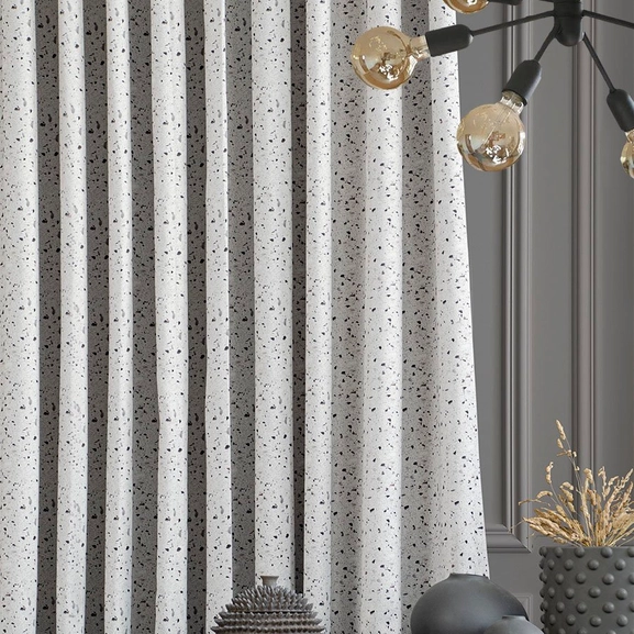 Måttillverkad gardin mörkläggande, Composite, vit/svart