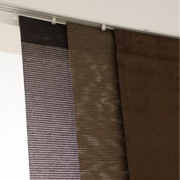 Panelgardin brun, mörkbrun, panelskena, HAsta