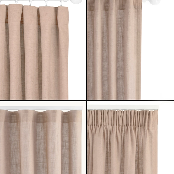 Olika upphängningssätt för gardin Lina