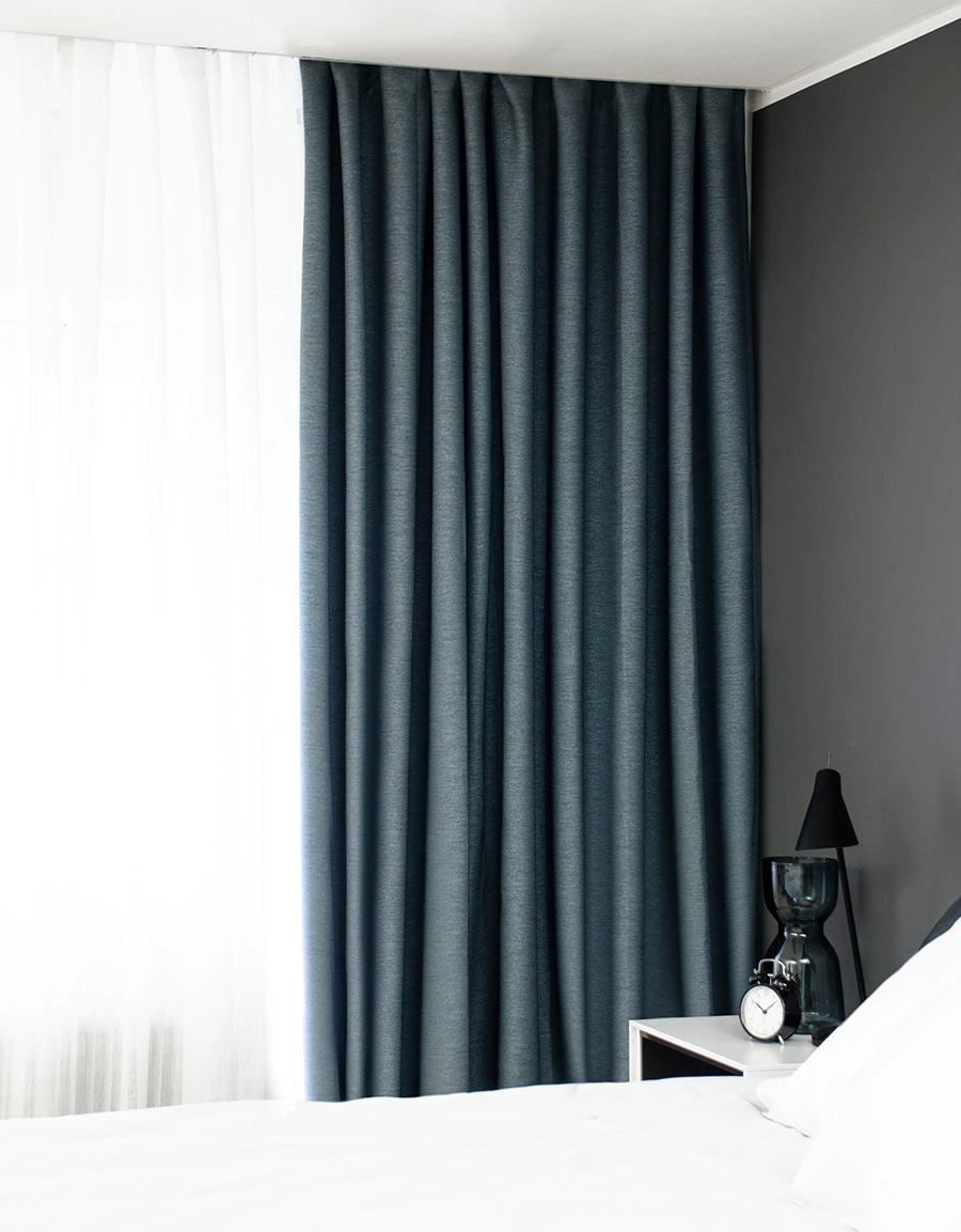 Made-to-measure curtain VILA, blackout, blue