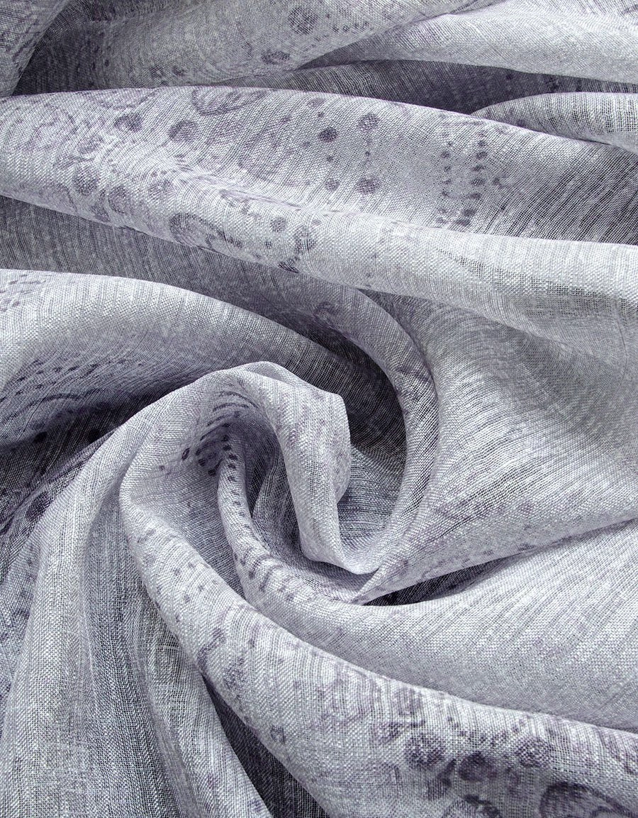 Måttillverkad gardin, Old Orient, grå/lila
