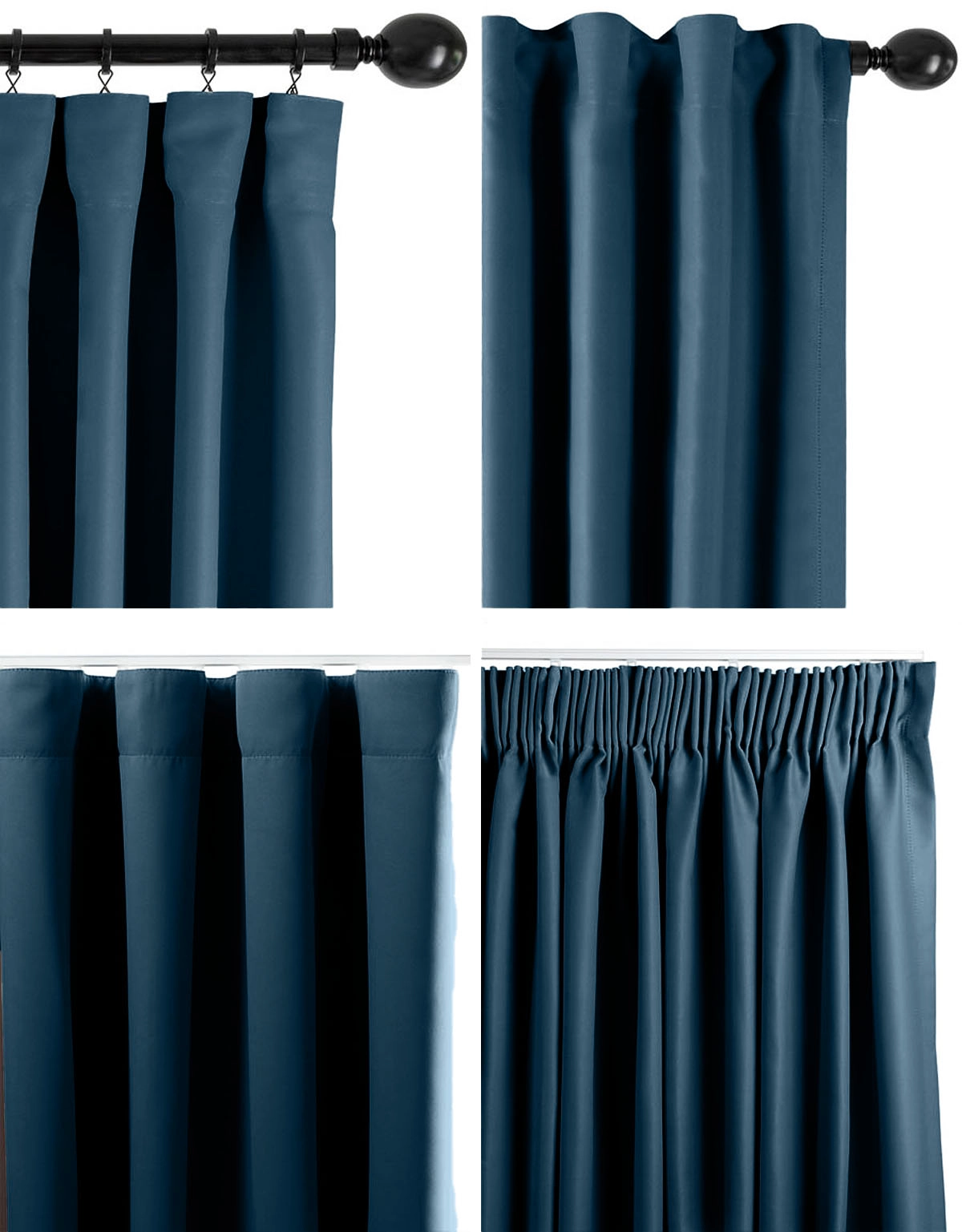 Upphängningssätt för gardin Dokie blå