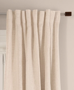 Gardinstång med knopp i kaffefärgat trä