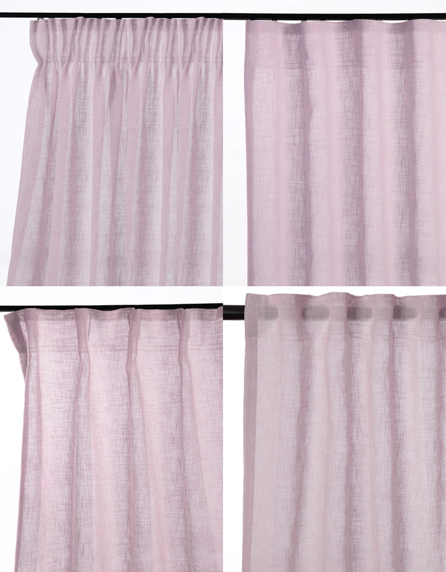 Olika upphängningssätt för gardin Malva