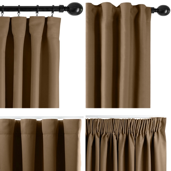 Upphängningssätt för gardin Dokie brun