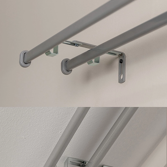 Montering på vägg och i tak, gardinstång Modena