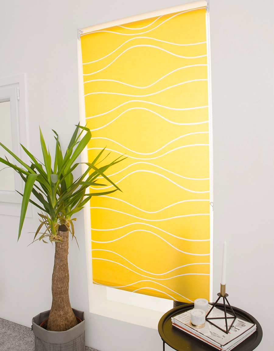 Rullgardin gul, måttillverkad, Hasta