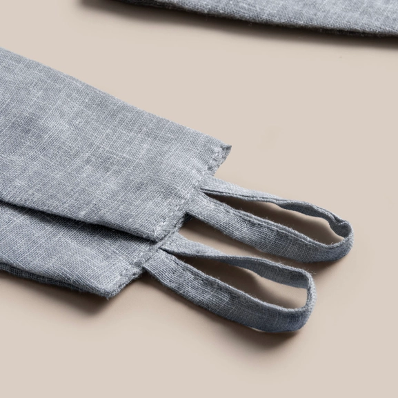 Blått gardinomtag i tyg