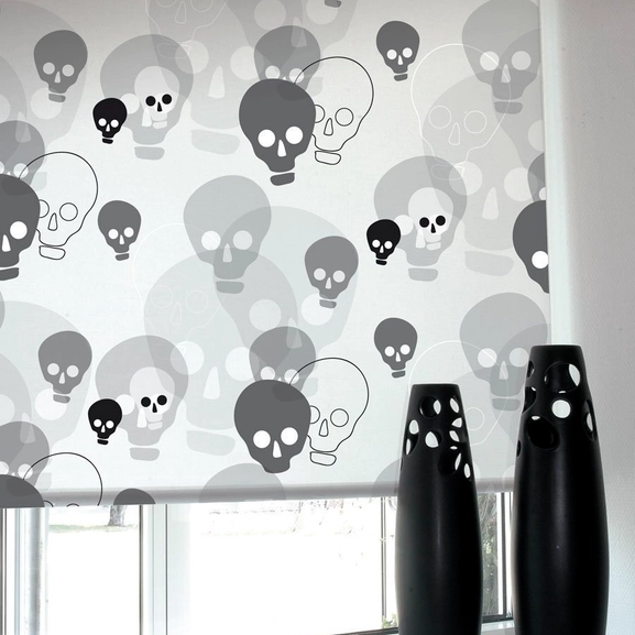 Stranger roller blind, white/gray, made-to-measure