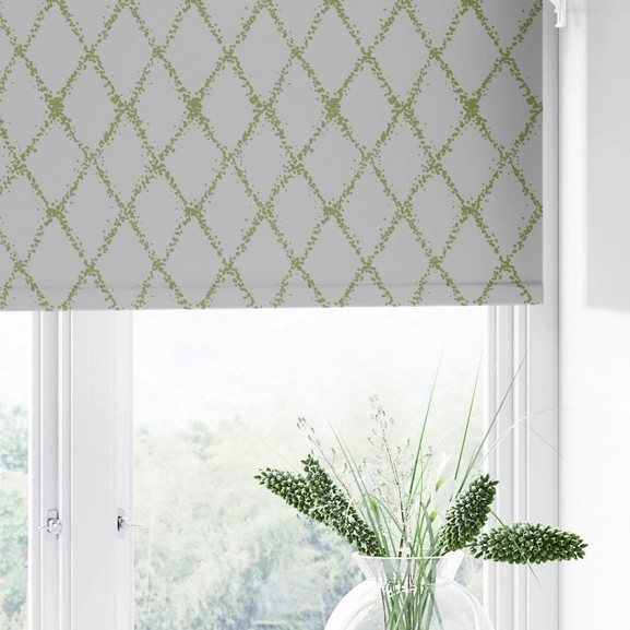 Elisa blackout roller blind, made-to-measure, gray/green