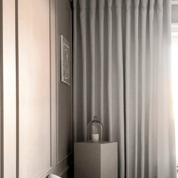 Made-to-measure curtain DOKIE, blackout 95%, white